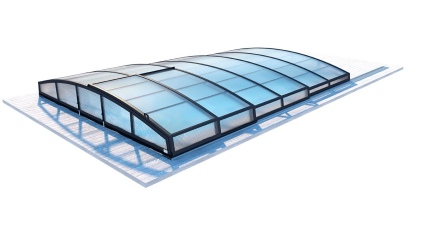 Cobertor Skyline para piscinas 6.20x4.10 m - BAS88. BAS788 - Policarbonato celular de 8 mm - Color Antracita RAL7016