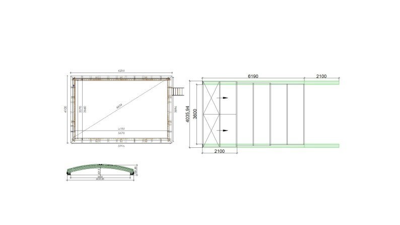 Cobertor Skyline para piscinas 6.20x4.10 m - BAS88. BAS788 - Policarbonato celular de 8 mm - Color Antracita RAL7016