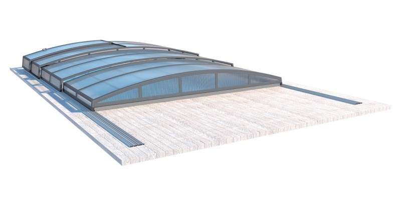 Cobertor Skyline para piscinas 5x3 m - BAS86. BAS786 - Policarbonato celular de 8 mm - Color Gris Ral7037