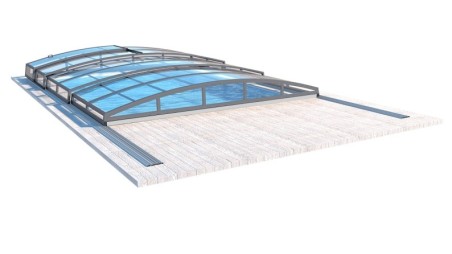 Cobertor Skyline para piscinas 6.20x3 m - BAS87. BAS787 - Policarbonato compacto de 3 mm - Color Gris Ral7037