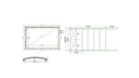 Cobertor Skyline para piscinas 6.20x4.10 m - BAS88. BAS788 - Policarbonato compacto de 3 mm - Color Gris Ral7037