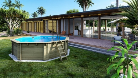 Piscina de madera 4.72x4.72 - H.1.2 m autoportante