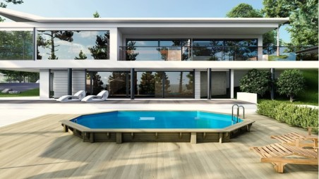 Piscina de madera 6.57x4.07 - H.1.2 m vigas a encastrar