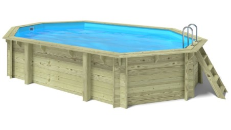 Piscina de madera 6.57x4.07 - H.1.2 m con marco de acero