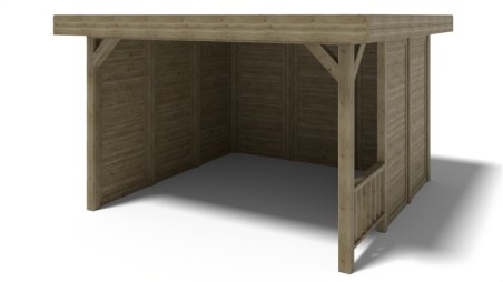 Pérgola de jardín 4.04x4.04 m con paneles - Impregnada