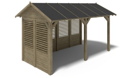 Pérgola de jardín 5x3.06 m con paneles - Impregnada