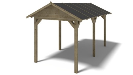 Pérgola de jardín 5x3.06 m con paneles - Impregnada