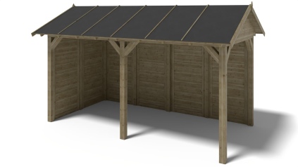 Pérgola de jardín 5x3.06 m con paneles - Impregnada