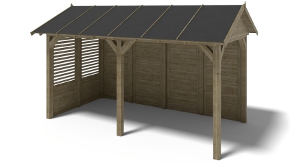 Pérgola de jardín 5x3.06 m con paneles - Impregnada
