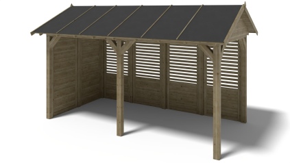 Pérgola de jardín 5x3.06 m con paneles - Impregnada