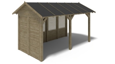 Pérgola de jardín 5x3.06 m con paneles - Impregnada