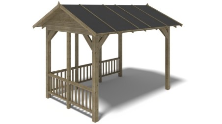 Pérgola de jardín 4.04x3.06 m con paneles - Impregnada