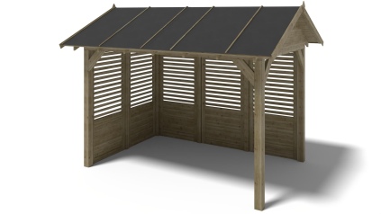 Pérgola de jardín 4.04x3.06 m con paneles - Impregnada