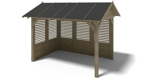 Pérgola de jardín 4.04x3.06 m con paneles - Impregnada
