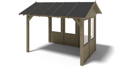 Pérgola de jardín 4.04x3.06 m con paneles - Impregnada