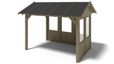 Pérgola de jardín 4.04x3.06 m con paneles - Impregnada