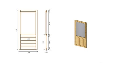 Pérgola de jardín 4.04x3.06 m con paneles - Impregnada