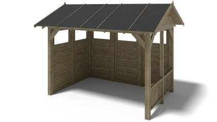 Pérgola de jardín 4.04x3.06 m con paneles - Impregnada