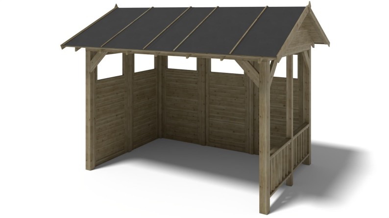 Pérgola de jardín 4.04x3.06 m con paneles - Impregnada
