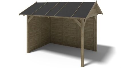 Pérgola de jardín 4.04x3.06 m con paneles - Impregnada