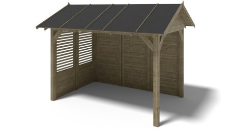 Pérgola de jardín 4.04x3.06 m con paneles - Impregnada
