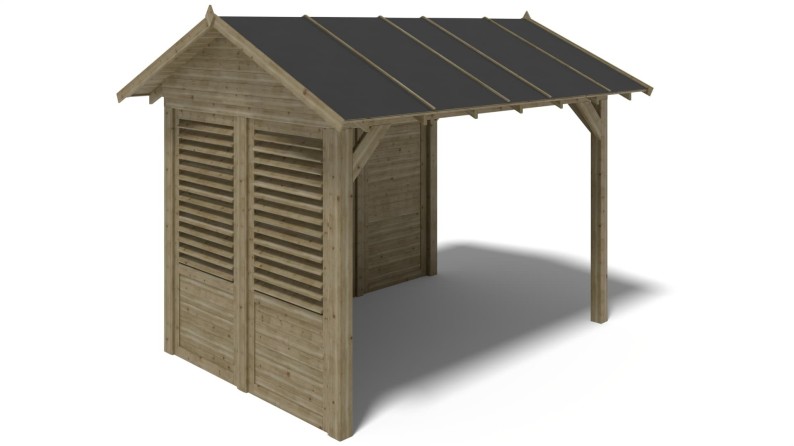 Pérgola de jardín 4.04x3.06 m con paneles - Impregnada