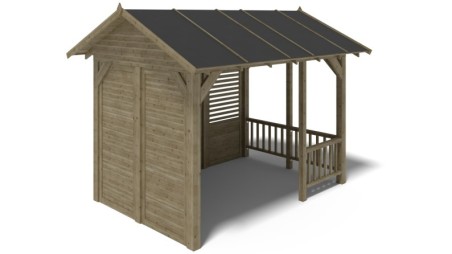 Pérgola de jardín 4.04x3.06 m con paneles - Impregnada