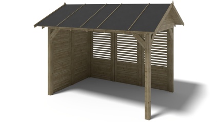 Pérgola de jardín 4.04x3.06 m con paneles - Impregnada