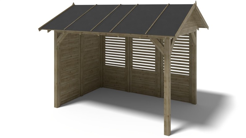 Pérgola de jardín 4.04x3.06 m con paneles - Impregnada