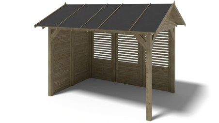 Pérgola de jardín 4.04x3.06 m con paneles - Impregnada