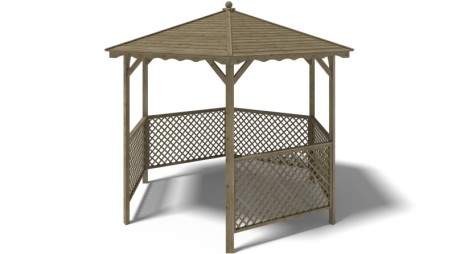Pérgola de jardín, cenador parasol 3.38x2.79 m - Impregnada