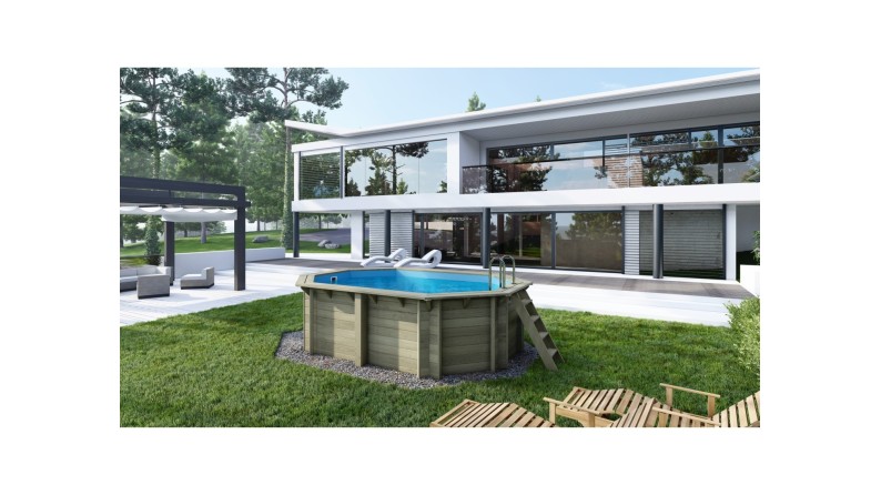 Piscina de madera Nemo 4.3x3 - H.1.18 m vigas a encastrar