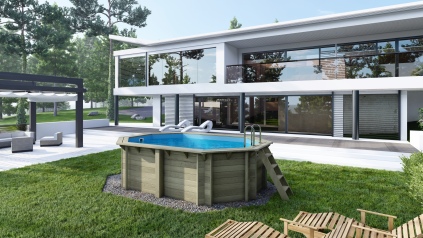 Piscina de madera Nemo 4.3x3 - H.1.18 m vigas a encastrar