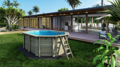 Piscina de madera Nemo 4.3x3 - H.1.31 m vigas a encastrar