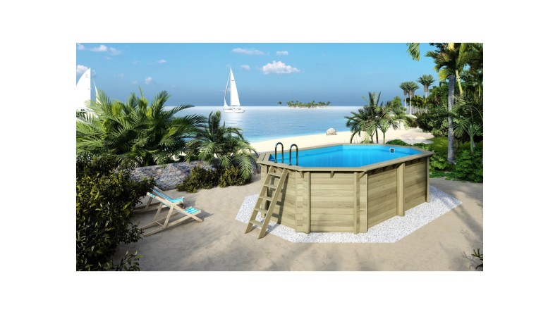 Piscina de madera Nemo 5.79x3.49 - H.1.45 m vigas a encastrar