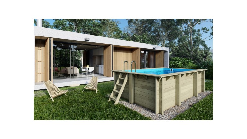 Piscina de madera Aqua 4.65x2.85 - H.1.24 m vigas a encastrar