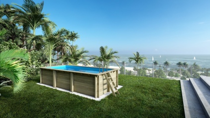 Piscina de madera Aqua 6.1x2.85 - H.1.31 m vigas a encastrar