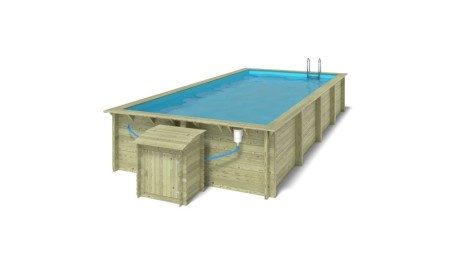 Piscina de madera Aqua 8.5x4.35 - H.1.45 m vigas a encastrar