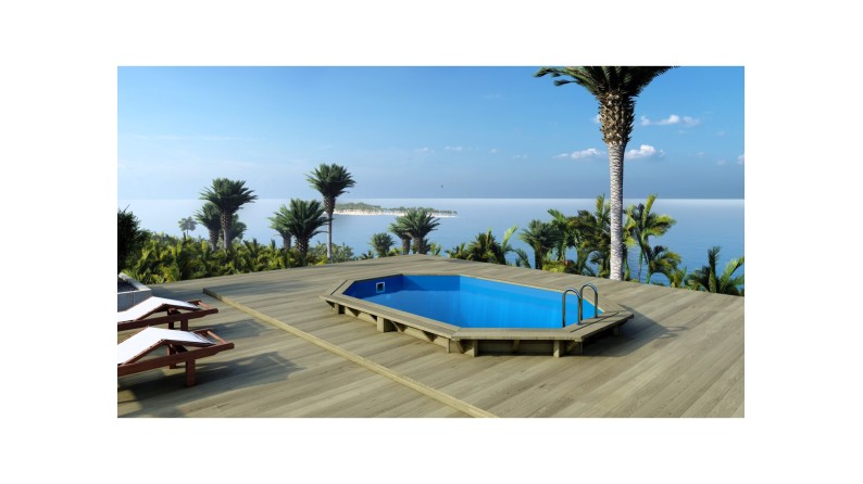 Piscina de madera Nemo 4.3x3 - H.1.18 m vigas a atornillar