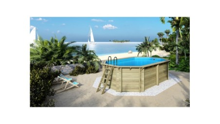 Piscina de madera Nemo 5.79x3.49 - H.1.45 m vigas a atornillar