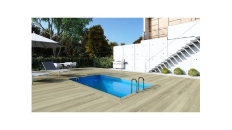 Piscina de madera Aqua 4.65x2.85 - H.1.24 m con marco de acero