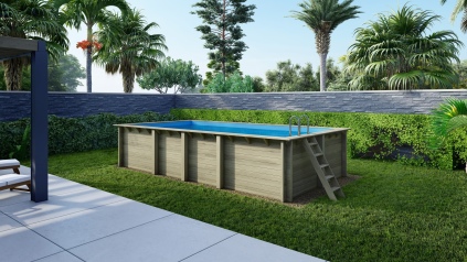 Piscina de madera Aqua 7x3.75 - H.1.45 m vigas a atornillar