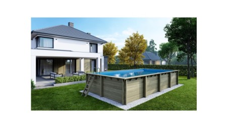 Piscina de madera Aqua 8.5x4.35 - H.1.45 m con marco de acero