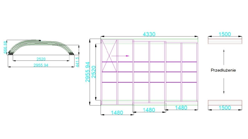 Cubiertas para piscinas Horizon - 4.33x2.52 m - Policarbonato celular de 8 mm - para piscina BAS7302. BAS7303