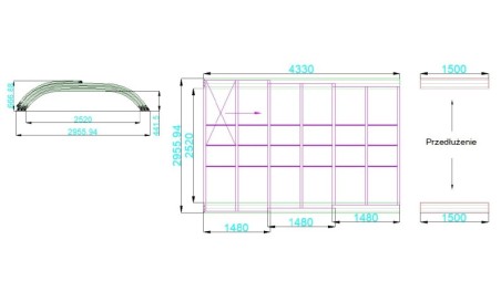 Cubiertas para piscinas Horizon - 4.33x2.52 m - Policarbonato celular de 8 mm - para piscina BAS7302. BAS7303