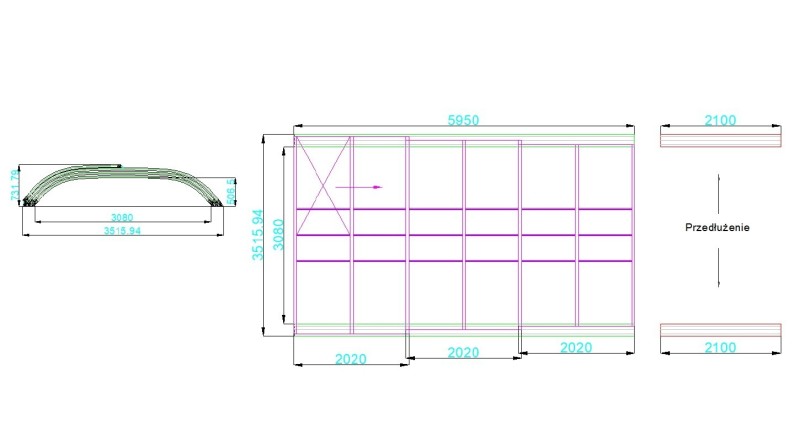 Cubiertas para piscinas Horizon - 5.95x3.08 m - Policarbonato compacto de 3 mm - para piscina BAS7305