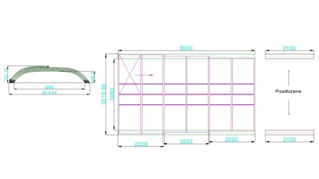 Cubiertas para piscinas Horizon - 5.95x3.08 m - Policarbonato celular de 8 mm - para piscina BAS7305