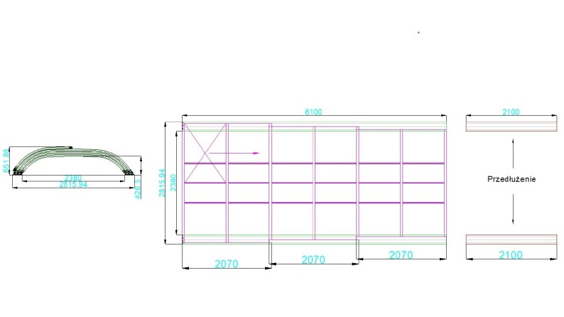 Cubiertas para piscinas Horizon - 6.1x2.38 m - Policarbonato celular de 8 mm - para piscina BAS7306