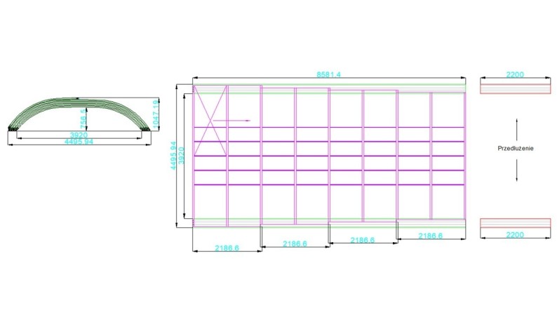 Cubiertas para piscinas Horizon - 8.58x3.92 m - Policarbonato compacto de 3 mm - para piscina BAS7309