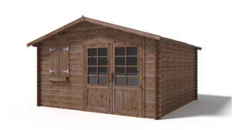 Caseta de jardín de madera 16 m2 - 4x4 m - 28 mm - impregnada